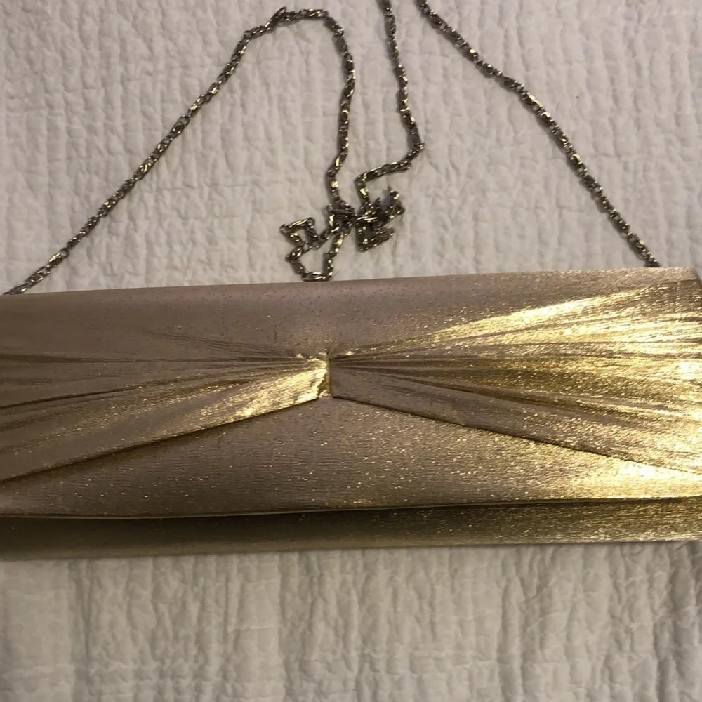 NWT Daniel Ames shiny gold shoulder bag/clutch. - Picture 2 of 8